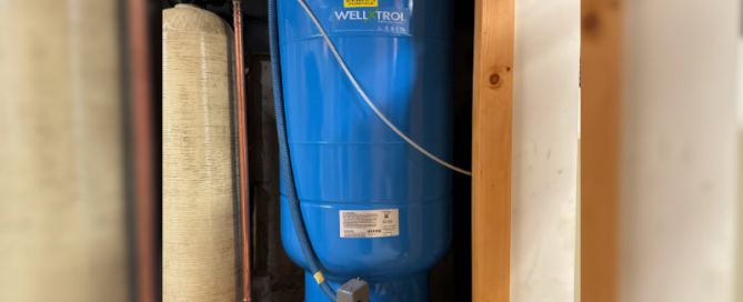 Residential well pressure tank installed as part of a home water system